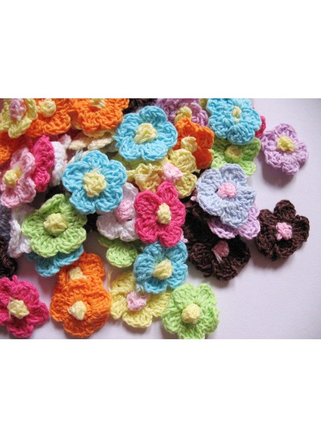 YYCRAFT Pack Of 100 Crochet 1" Spring Flowermix Color - Image 2