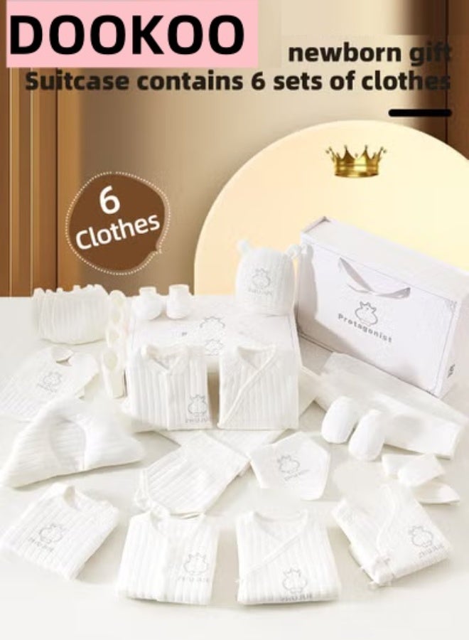 DOOKOO 28PCS Newborn Baby Gifts Set, Newborn Layette Gift Set, Baby Clothes Accessories Set for Boys and Girls, Premium Cotton, Perfect Gift Box with Beautifully Suitcase for Spring Summer Autumn Winter - Image 4