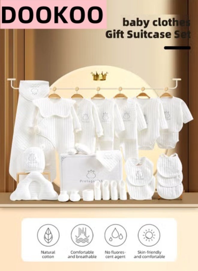 DOOKOO 28PCS Newborn Baby Gifts Set, Newborn Layette Gift Set, Baby Clothes Accessories Set for Boys and Girls, Premium Cotton, Perfect Gift Box with Beautifully Suitcase for Spring Summer Autumn Winter - Image 2