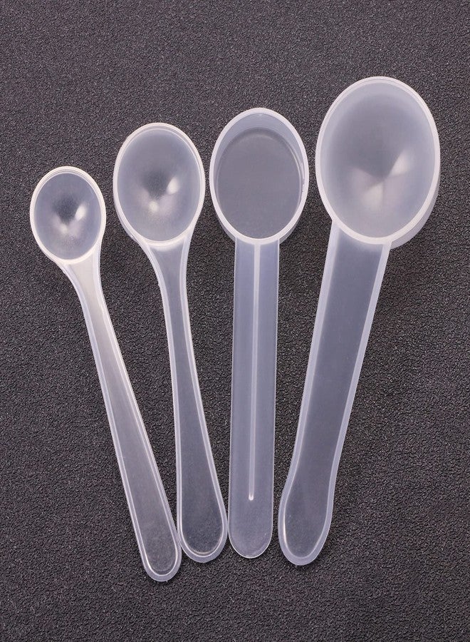 ONLYKXY 4pcs Clear Long Handle Plastic Measuring Spoons Coffee Protein Milk Powder Scoops Spoon Kitchen Tools (1g/3g/5g/10g) - Image 3