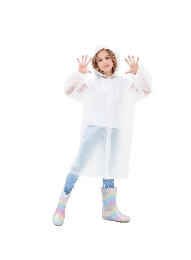 Generic Raincoat for Kids, Waterproof Hooded Rain Poncho, Boys Girls Reusable Raincoat Jackets for Family Fishing Outdoor Emergency  - Image 1