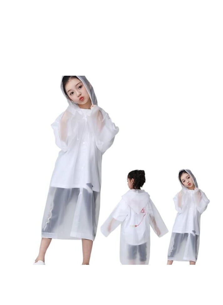 Generic Raincoat for Kids, Waterproof Hooded Rain Poncho, Boys Girls Reusable Raincoat Jackets for Family Fishing Outdoor Emergency  - Image 3