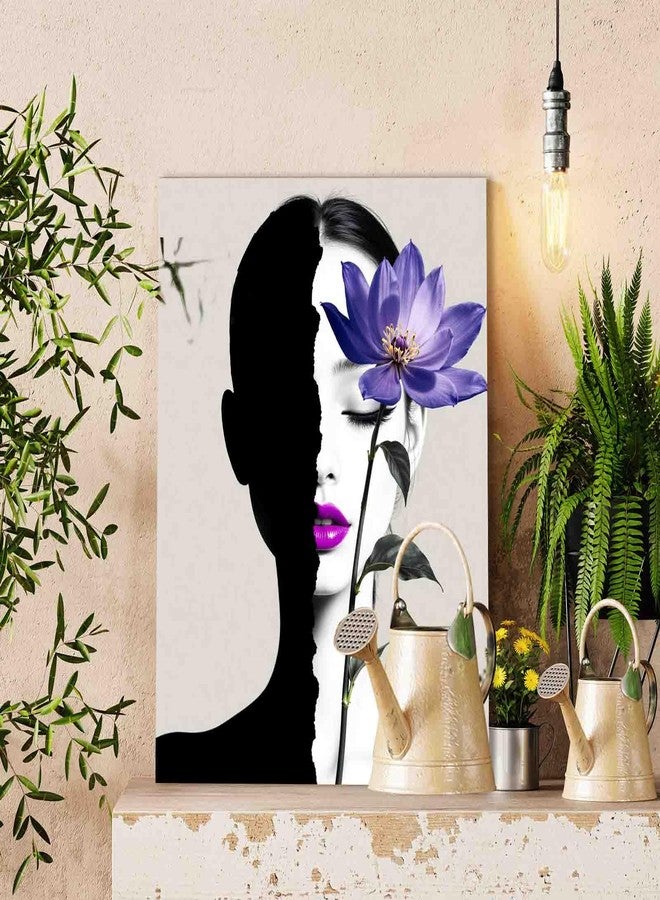 Aihonmin Abstract Women Purple Lips Oil Paint by Number for Adults DIY Paint by Numbers for Beginner Kids Elegant Canvas for Painting Acrylic Pigment Art Crafts for Home Decoration(Without Frame) - Image 2