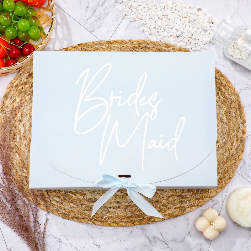 Marspark 8 Pack Blue Bridesmaid Proposal Gift Boxes with Ribbon 7.87 x 10.6 Inch Will You Be My Maid of Honor Bridesmaid Boxes for Wedding Bridal Shower Packaging Supplies Birthday Party Favors - Image 5