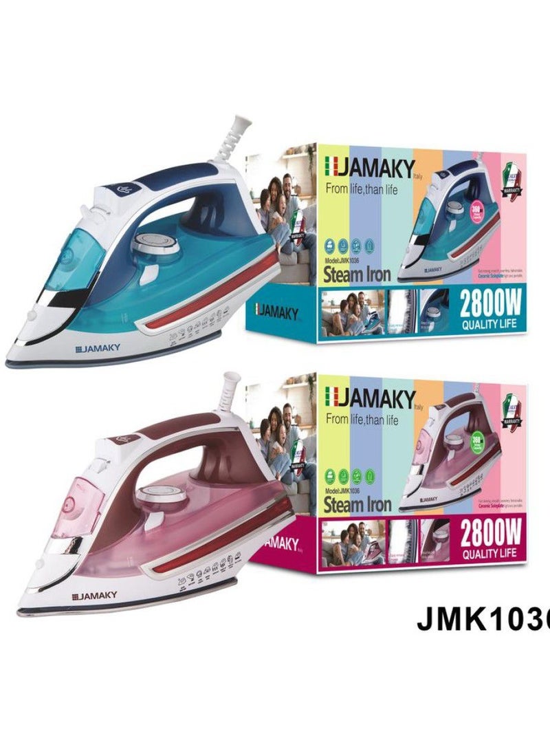 Jamaky Italy جهاز كي بخار من جاماكي، 2800 وات (ايطالي) خزان 360 ملي JMK 1036 