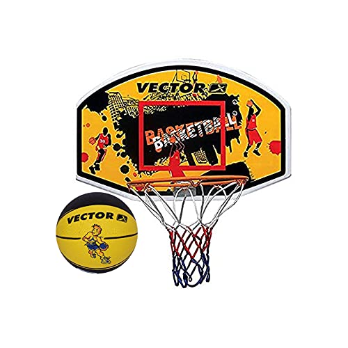 Vector X Basket Ball Size 3 Basketball Ring with Board Wall Mount Basket Ball Net with Ring 32 Diameter Kids Boy & Girl's Beginner Children Size 3 Basketball Set Basketball with Basketball Ring - Image 1