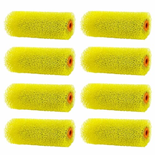 YLTOLOO 8 Pcs Textured Paint Roller Covers, 4 inch Medium Textured Foam Drywall Texture Paint Rollers, House Paint Roller Covers for Art Painting Walls Ceilings - Image 1