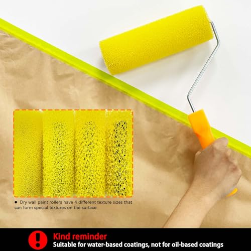 YLTOLOO 8 Pcs Textured Paint Roller Covers, 4 inch Medium Textured Foam Drywall Texture Paint Rollers, House Paint Roller Covers for Art Painting Walls Ceilings - Image 4