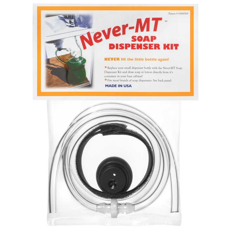 Never-MT Never - MT - The Original Soap Dispenser Conversion Kit - Made in The USA - Kitchen Sink Extension Tube Kit - Never Fill The Little Bottle Again! - Image 1