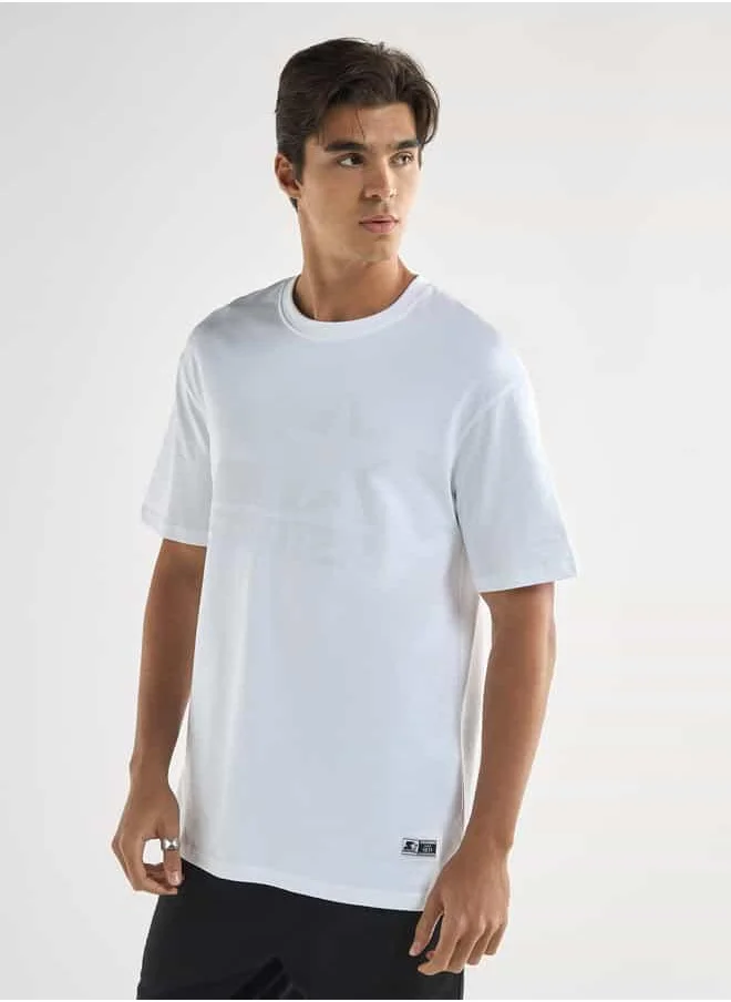 STARTER Starter Logo Print Crew Neck T-shirt with Short Sleeves