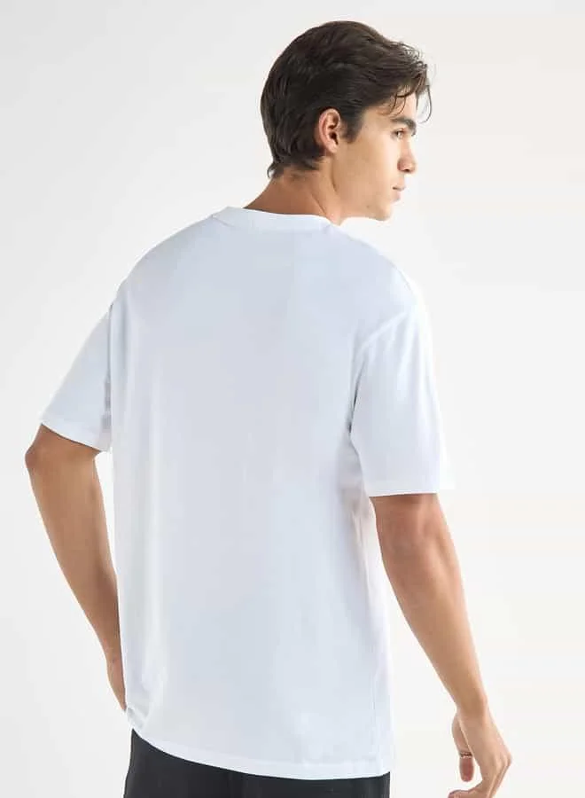 Splash FAV Starter Logo Print Crew Neck T-shirt with Short Sleeves