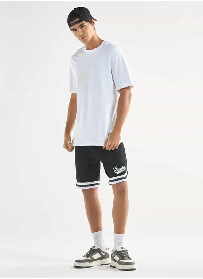 STARTER Starter Logo Print Crew Neck T-shirt with Short Sleeves