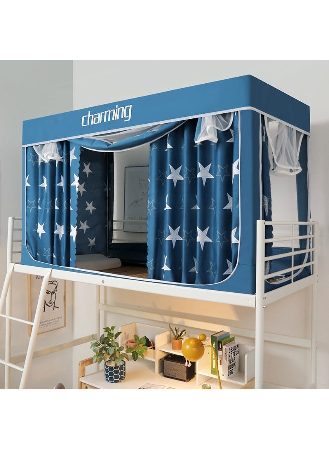 واي آند دي تعتيم على المرسى العلوي Bunk Bed Curtains للنوم غرفة نوم مضاد للضوء زخرفة زميلة الغرفة الخصوصية غطاء المظلة الصورة الخلفية ديكور Backdrop تعتيم الستار 6 لوحات مع أعلى - Image 1