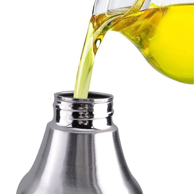 Gnanex Stainless Steel Olive Oil Dispenser Leak Proof Kitchen Oil Vinegar Cruet 1000 ML - Image 2