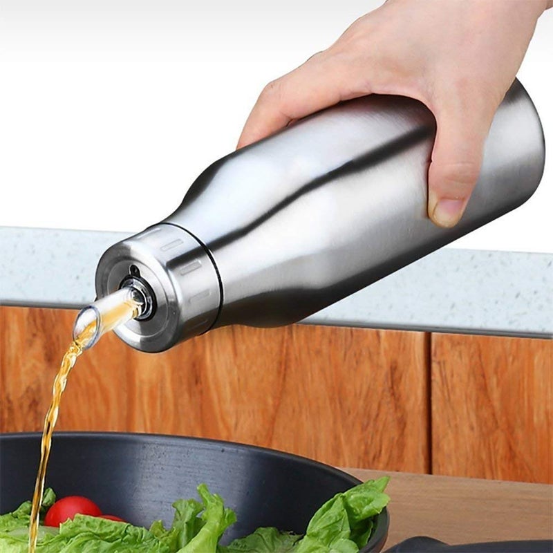 Gnanex Stainless Steel Olive Oil Dispenser Leak Proof Kitchen Oil Vinegar Cruet 1000 ML - Image 1