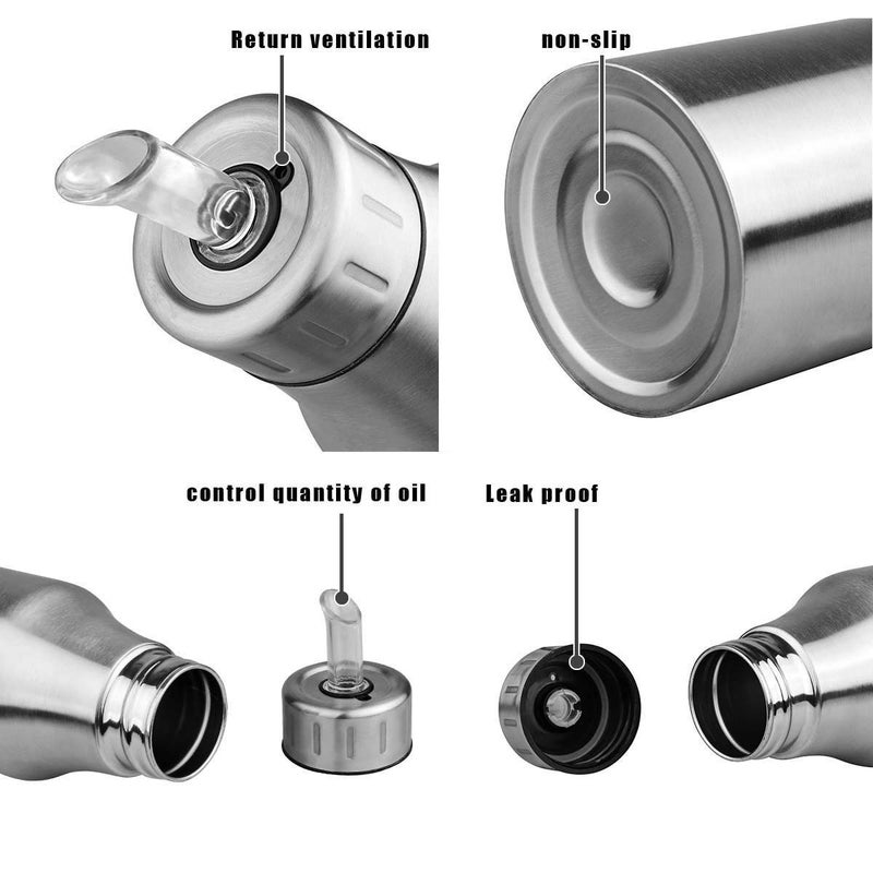 Gnanex Stainless Steel Olive Oil Dispenser Leak Proof Kitchen Oil Vinegar Cruet 1000 ML - Image 5