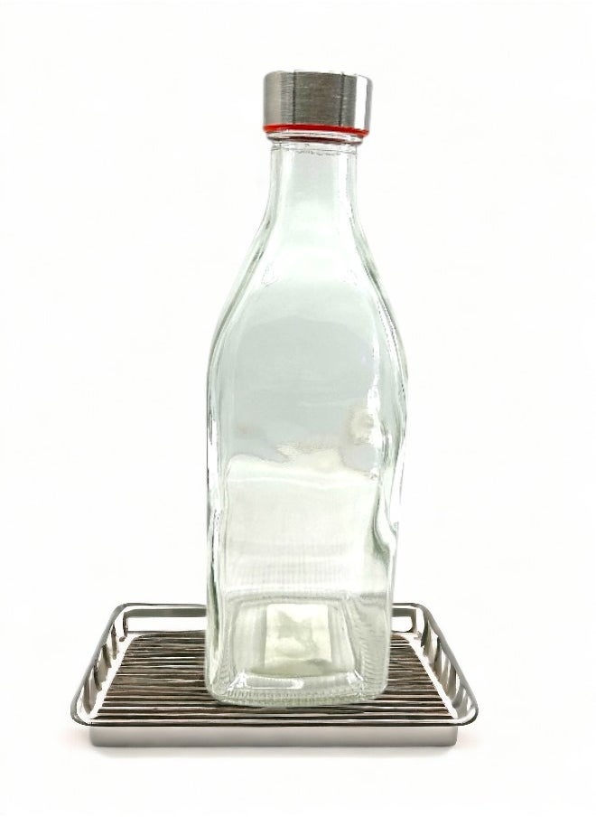 YOLO - Yolo Transparent Glass Water bottle with stainless steel cap 1 Liter - Image 1