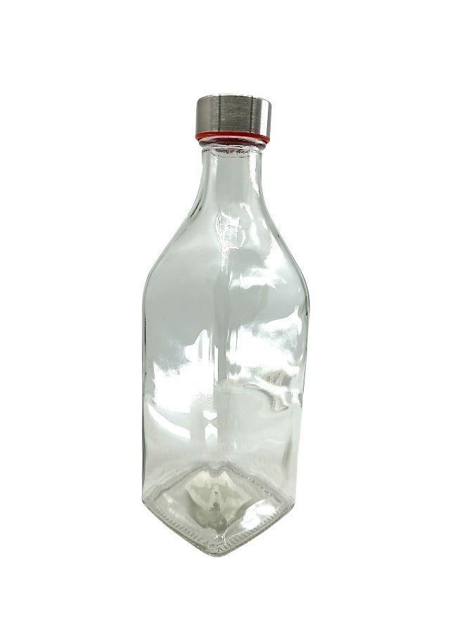 YOLO - Yolo Transparent Glass Water bottle with stainless steel cap 1 Liter - Image 1