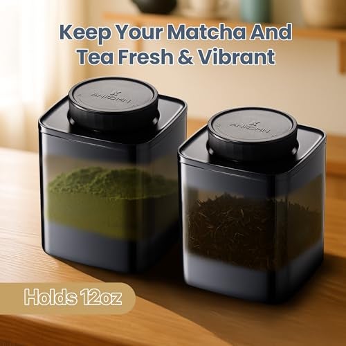 ANKOMN TeaVault Opaque Airtight Matcha Container – Loose Leaf Tea Storage Canister & Organizer for Freshness, Aroma & Flavor. Premium Storage for Matcha Powder, Tea Bags, Chai & Green Tea- 0.6 qt - Image 2