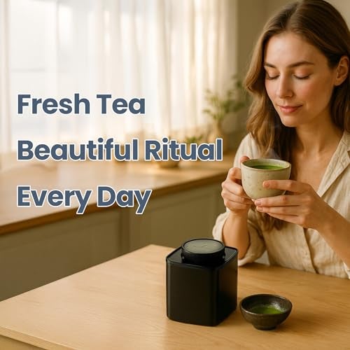 ANKOMN TeaVault Opaque Airtight Matcha Container – Loose Leaf Tea Storage Canister & Organizer for Freshness, Aroma & Flavor. Premium Storage for Matcha Powder, Tea Bags, Chai & Green Tea- 0.6 qt - Image 3