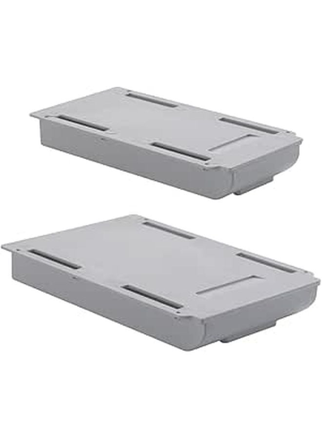 2Pcs Self Adhesive Under Desk Drawer Organizer Pull Out Storage for Pens Stationery Office Supplies - Image 1