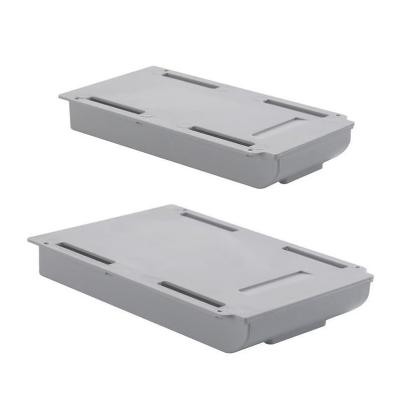 2Pcs Self Adhesive Under Desk Drawer Organizer Pull Out Storage for Pens Stationery Office Supplies - Image 2