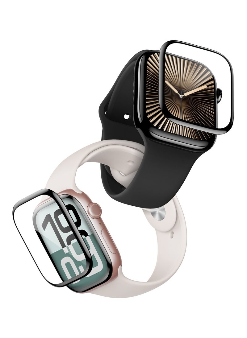 جرين ليون واقي شاشة ثلاثي الأبعاد لساعة Apple Watch iWatch Series 10 مقاس 46 مم / مضاد للخدش / مضاد لبصمات الأصابع / مقاوم للصدمات / وضوح عالي / حماية 360 درجة / مادة ذاتية الشفاء / لمسة حساسة / حماية من السقوط - شفاف  - Image 1