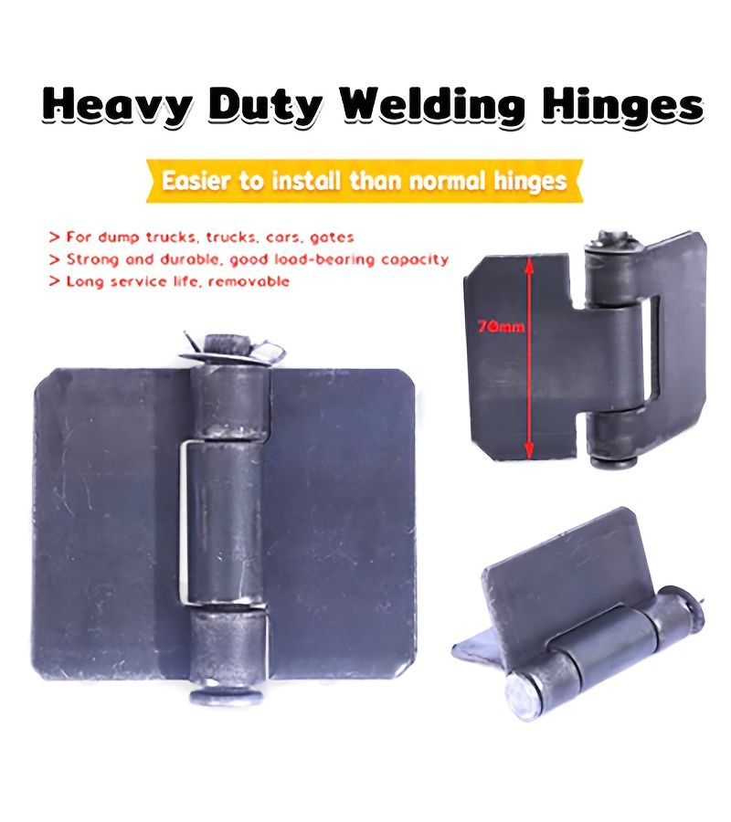 2pcs Welding Hinges Scaffolding Accessories High Rail Semi Trailer Door Truck Industrial Thickened Hinges - Image 1