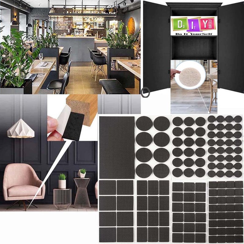 DIY Crafts 250, 250 Pcs, Non Slip Furniture Pads DIY-Gear Furniture Grippers Chair Leg Pads Self Adhesive Rubber Chair Feet- Anti Scratches Furniture Pads for Hardwood F (250) - Image 1