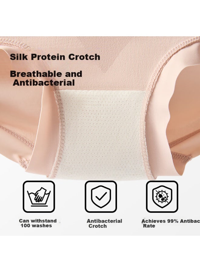 Curveism Curvism Women's High Waist Tummy Control Panties Waist Cincher Lifter Panties Black+beige+pink 3 Pack Size L - Image 4