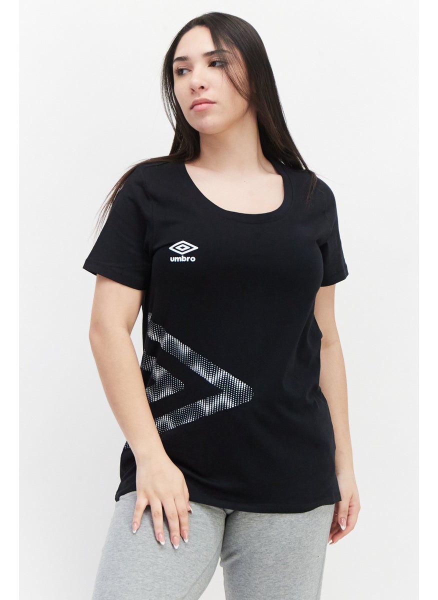 umbro Women Sportswear Fit Short Sleeve Outdoor T-Shirt, Black  - Image 1