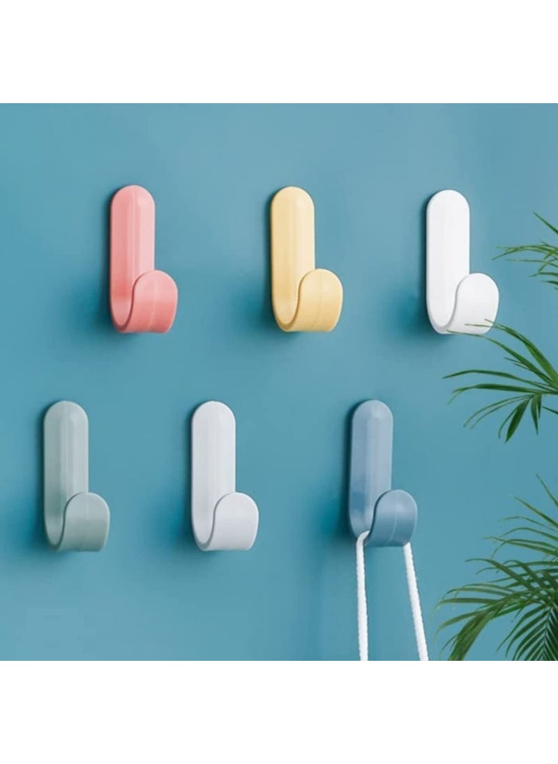 SUNSHREE SUNSHREE Hooks for Wall Adhesive Hooks for Wall Heavy Duty self Adhesive Hook Wall hangings Kitchen Accessories Items Clothes Hanging Sticky Photo Frame Hangers Strong Hanger 6 pcs  - Image 1