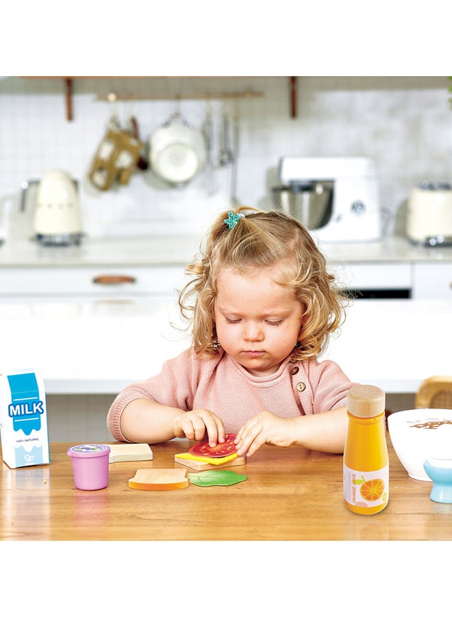 هيب هايب مجموعة وجبة الإفطار اللذيذة | ألعاب طعام خشبية وملعقة لوجبات الصباح التخيلية | لعبة لعب أدوار للأطفال من سن 3 سنوات فما فوق - Image 4