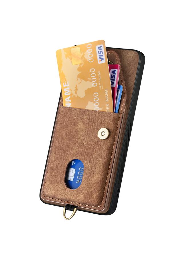 زبون جراب هاتف Honor X9b بتصميم محفظة بطاقات عتيقة من الجلد القابل للطي مع حزام - Image 4