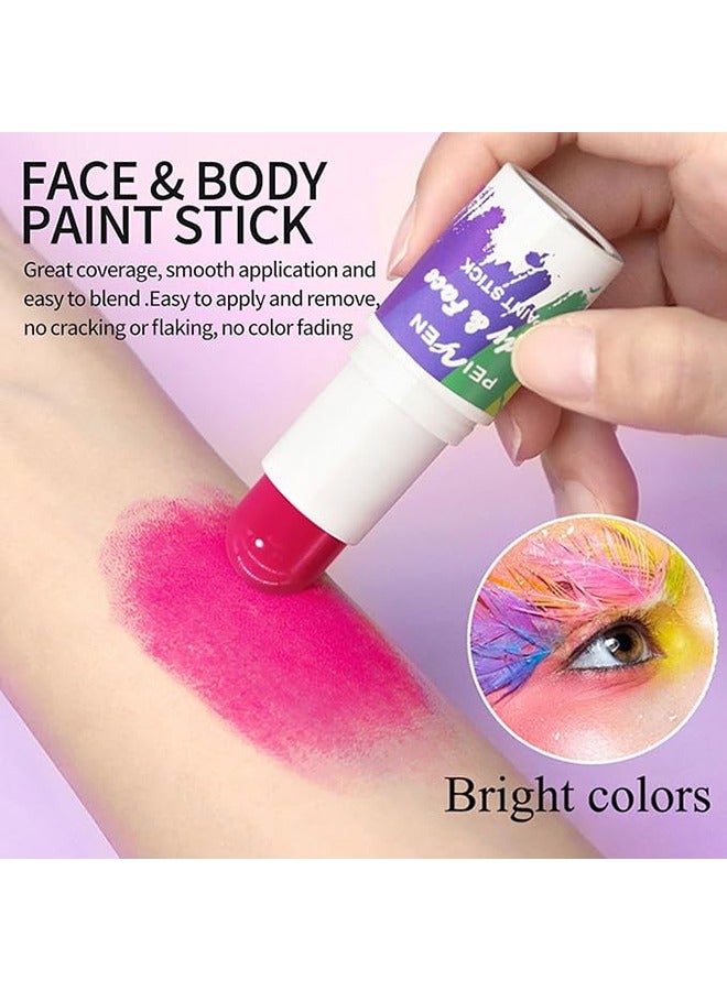 Face Paint Stick Set, 8 Colours Body Face Paint Stick, Washable Painting Crayons Stick, Waterproof and Sweatproof, Suitable for Halloween and Other Festivals Special Effects Painting, Masquerade Ball - Image 3