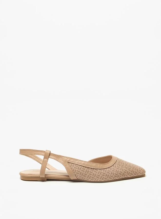 فلورا بيلا من شو إكسبرس Women's All-Over Print Ballerina Shoes with Backstrap Detail