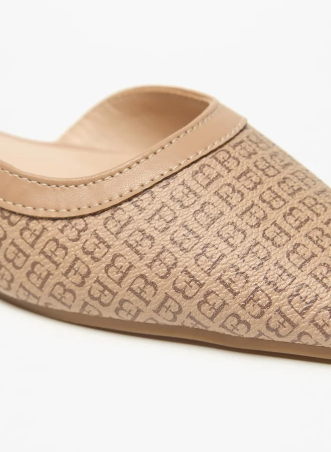 فلورا بيلا من شو إكسبرس Women's All-Over Print Ballerina Shoes with Backstrap Detail