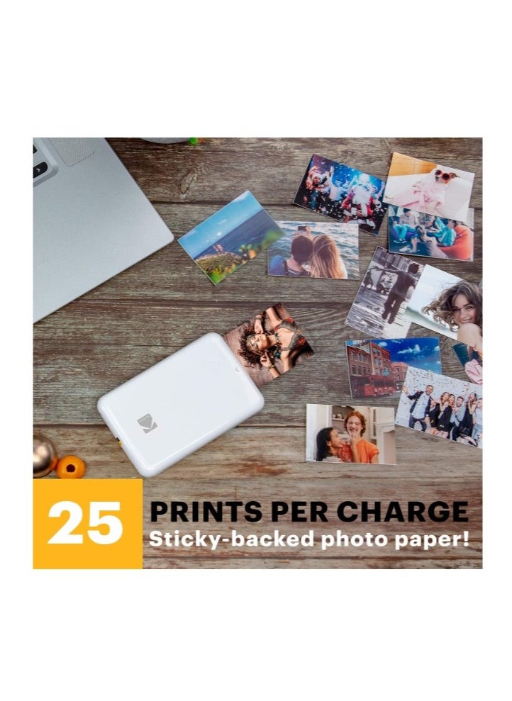 Kodak - Kodak Step Portable Mini Photo Printer Instant 2x3 Sticky Backed Prints from iOS and Android via Bluetooth/NFC No Ink Needed with ZINK Technology Smudge-Proof, Water-Resistant, Tear Resistant Photos Compact Travel Friendly Design with Customization App Print Directly From Smart phone - Image 1