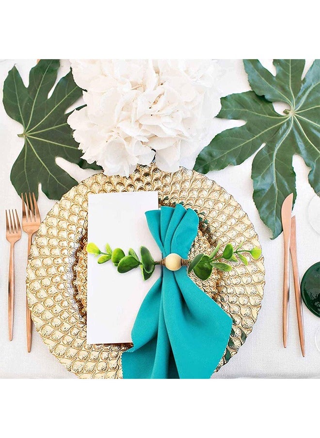 Zoreya - 2 Pcs Napkin Rings, Eucalyptus Leaf Napkin Rings, Spring Fall Napkin Ring Holder - Image 1