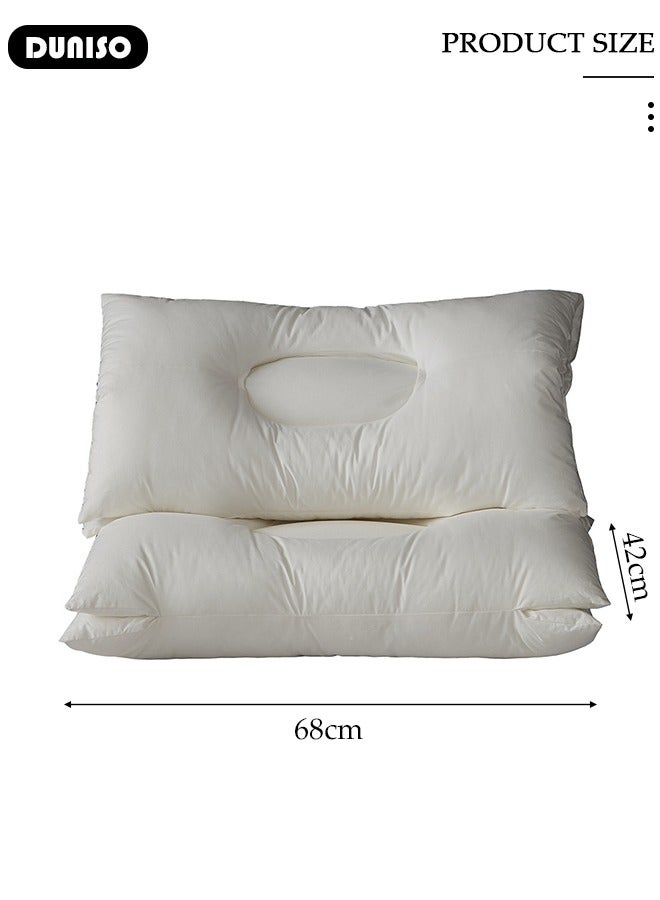 DUNISO Cervical Contour Pillow for Neck Support, Cervical Pillow for Neck Pain Relief and Shoulder, Adjustable Pillow Cozy Sleeping, Pure Cotton Pillow, Ergonomic Neck Support for Side Back Stomach Sleepers - Image 3
