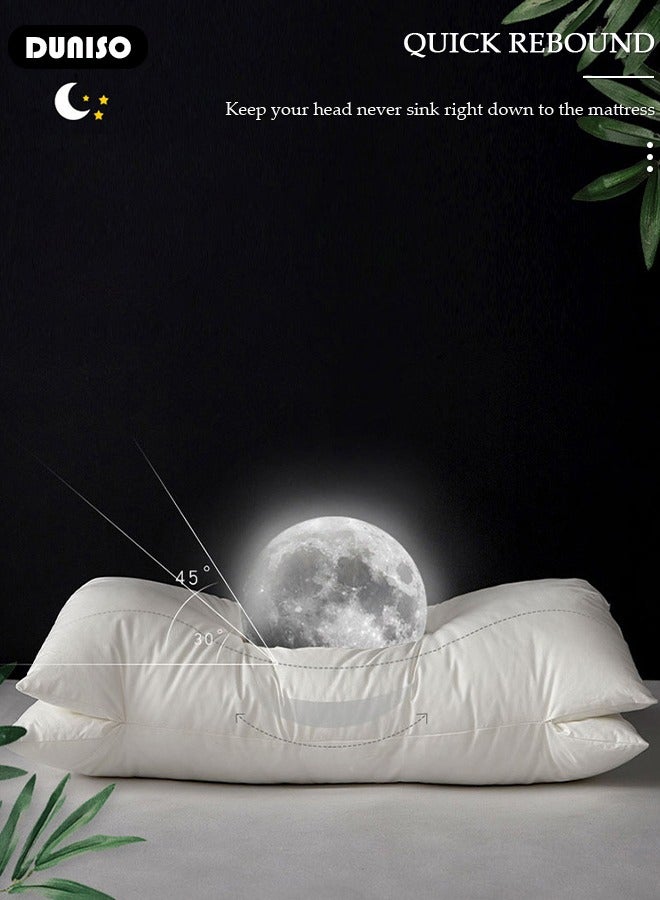 DUNISO Cervical Contour Pillow for Neck Support, Cervical Pillow for Neck Pain Relief and Shoulder, Adjustable Pillow Cozy Sleeping, Pure Cotton Pillow, Ergonomic Neck Support for Side Back Stomach Sleepers - Image 4