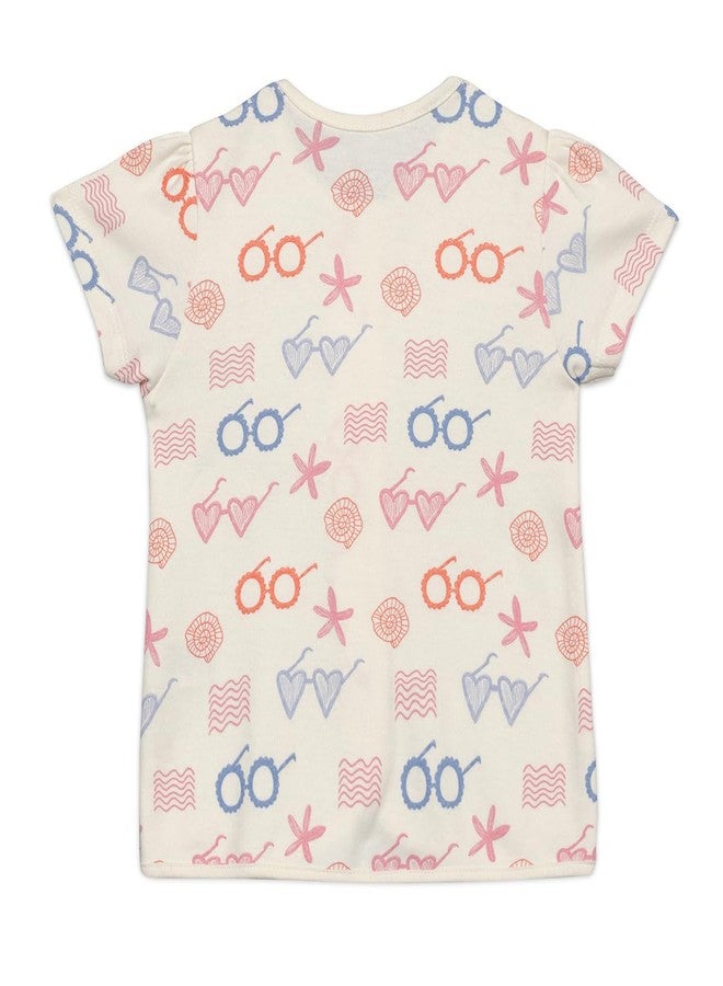 miniklub Cotton Half Sleeves Sea Life Printed Front-Open Vests,Pack of 2,Pink & White(6-9M) - Image 5