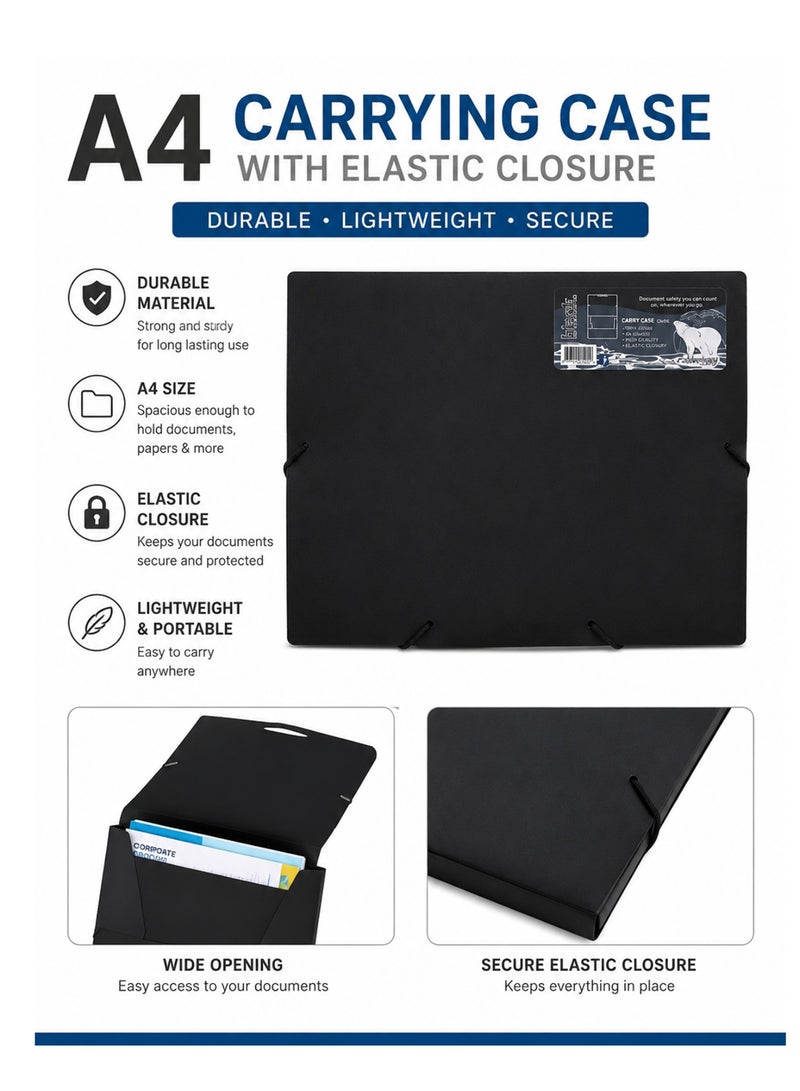 Foldermate 1-Piece A4 Size Carruing Case With Elastic Closure - Image 1