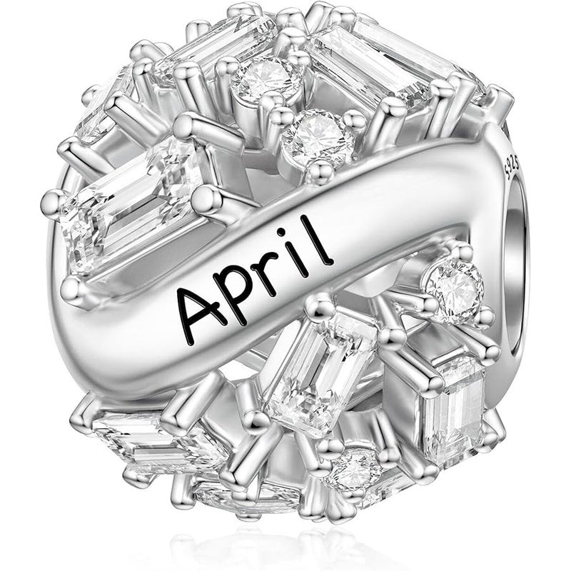 SEVENWELL Birthstone Charms for Charms Bracelet, 925 Sterling Silver 5A Cubic Zirconia Openwork Bead, Birthday Mother's Day Christmas Jewelry Gifts for Women, Jan-Dec Charm - Image 1
