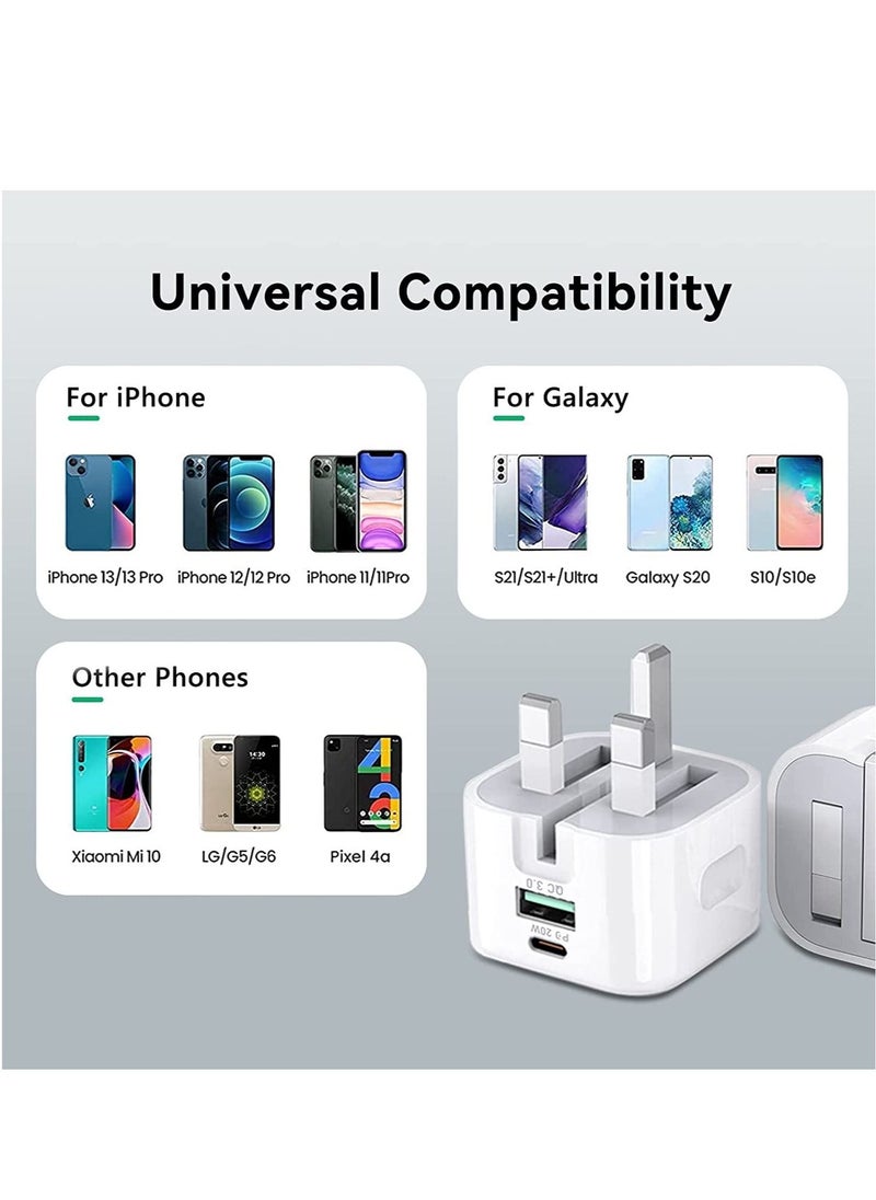 Generic - 20W USB C Charger Block, 2-Ports [USB-C + USB] Charging Station, QC PD3.0 GaN Fast Charging Block, Type C Power Adapter for iPad Pro/iPhone/Samsung Note/Galaxy (Not with Cable) - Image 1