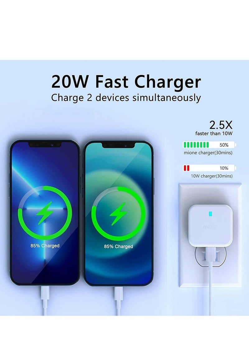 Generic - 20W USB C Charger Block, 2-Ports [USB-C + USB] Charging Station, QC PD3.0 GaN Fast Charging Block, Type C Power Adapter for iPad Pro/iPhone/Samsung Note/Galaxy (Not with Cable) - Image 1