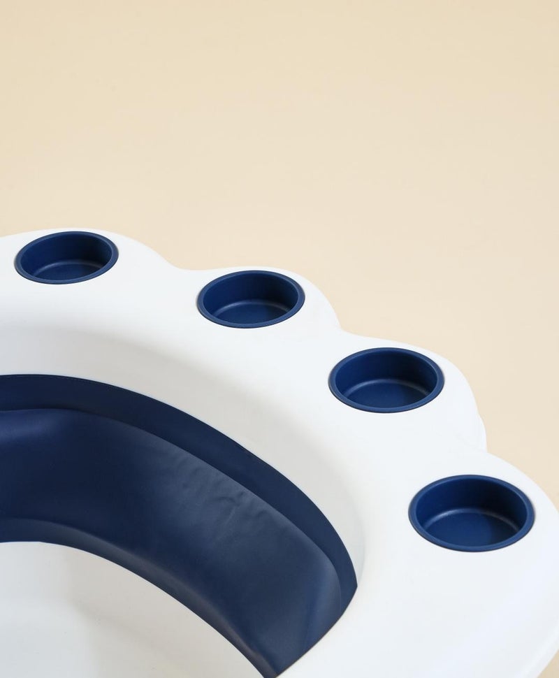 Fab N Funky Paw Designed Foldable Bath Tub with Drain Plug, Non-Slip Base,  0 Months+, 83 x 51 x 21cm (Unfolded) - Blue - Image 3