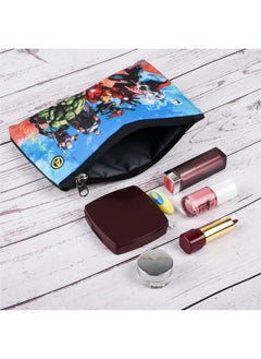 Kuber Industries Kuber Industries Pack of 2 Pencil Pouch | Square Stationary Pencil Case | Pen-Pencil Box for Kids | School Geometry Pouch | Pencil Utility Bag | Marvel Pencil Organizer | Royal Blue & Black  - Image 5