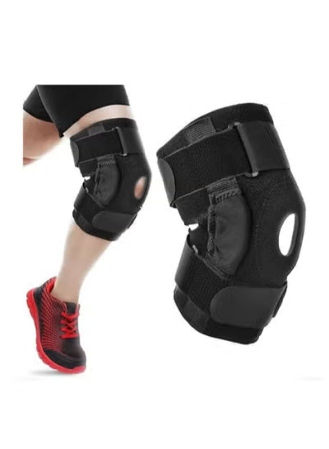 دعامة ركبة Dynamic Gear بـ مفصلات ألومنيوم ثنائية وفتحة للرضفة - تثبيت أقصى لإصابات الغضاريف والأربطة وتخفيف آلام التهاب المفاصل - Image 1