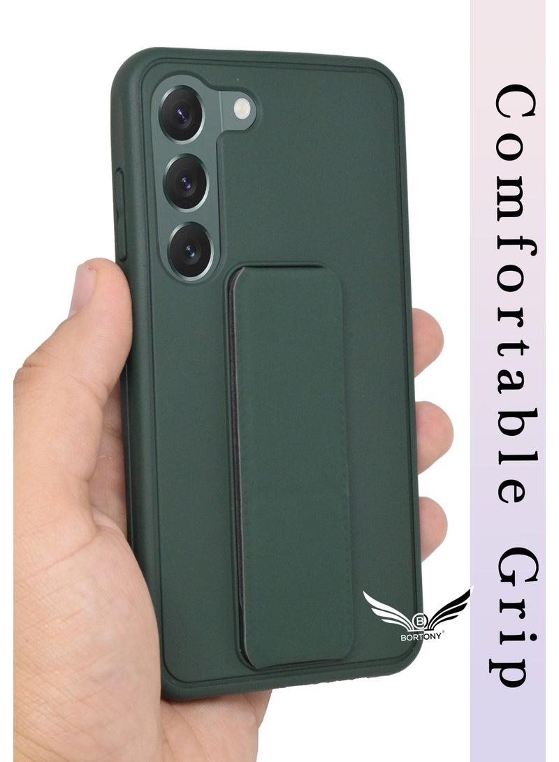 BORTONY Galaxy S23 Case Fully Covered With Finger Grip Stand Holder Anti Slip Shockproof Protective Case Cover For Samsung Galaxy S23 5G - Image 2